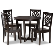 Baxton Studio Salida Modern and Contemporary Transitional Dark Brown Finished Wood 5-Piece Dining Set